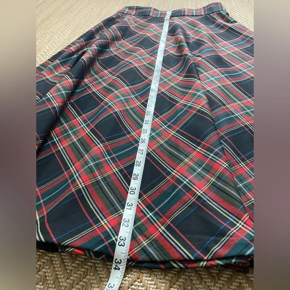 Zara Plaid Midi Skirt Color Black Size Large - Picture 7 of 8